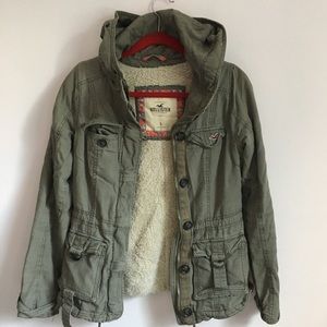 Hollister army green, cargo jacket